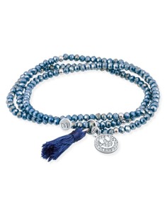 Pulsera ZEN AZUL LONDON Marina García plata de ley con rodio y charm Smile