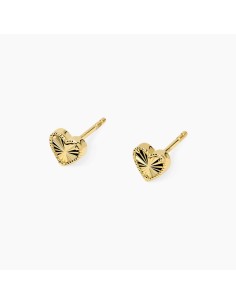 Pendientes Corazón MABINA GIOIELLI en Plata de Ley con Baño de Oro 18K | Pendientes de Botón para Mujer 2