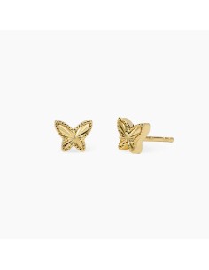Pendientes Mariposa MABINA GIOIELLI en Plata de Ley con Baño de Oro 18K | Pendientes de Botón para Mujer