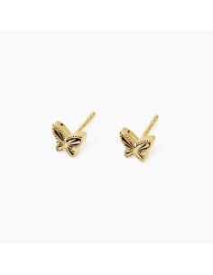 Pendientes Mariposa MABINA GIOIELLI en Plata de Ley con Baño de Oro 18K | Pendientes de Botón para Mujer 2
