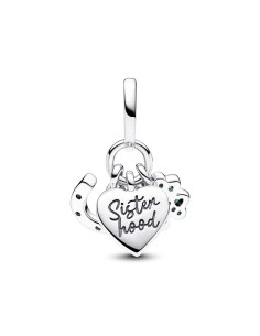 Charm Colgante Triple en plata de ley Trébol de Cuatro Hojas, Corazón y Herradura Pandora 2