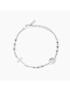 Pulsera Rosario Mabina Gioielli de Plata de Ley con Cruz y Virgen - 534056