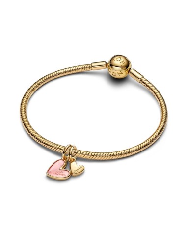 Charm Colgante Divisible con un recubrimiento en oro de 14k Madre e Hija Rosa