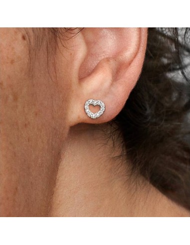 Pendientes Pandora Corazón en Plata de Ley con Circonitas – 290528CZ