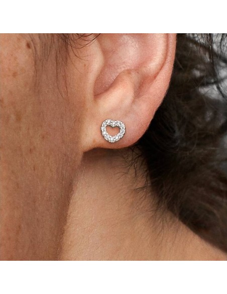 Pendientes Pandora Corazón en Plata de Ley con Circonitas – 290528CZ
