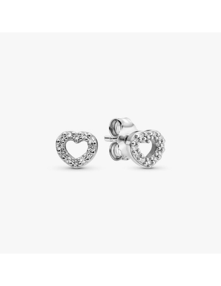 Pendientes Pandora Corazón en Plata de Ley con Circonitas – 290528CZ