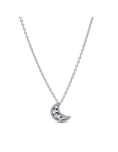 Collar en plata de ley “Luna Crescente Luminosa” 50 cm – Colección Timeless