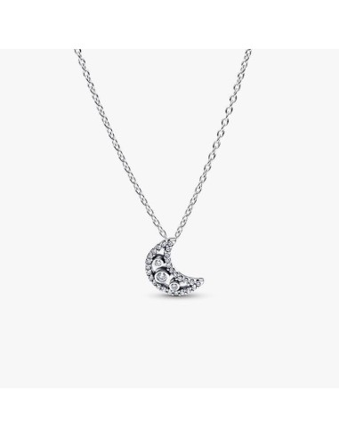 Collar en plata de ley “Luna Crescente Luminosa” 50 cm – Colección Timeless
