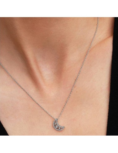 Collar en plata de ley “Luna Crescente Luminosa” 50 cm – Colección Timeless