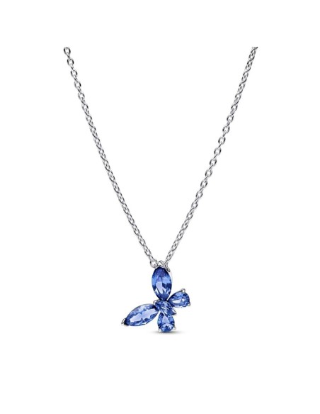 Collar en plata de ley “Mariposa Azul” 45 cm – Colección Timeless