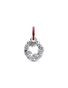 Charm en plata de ley “Corona Navideña Doble Colgante” – Colección Moments 2