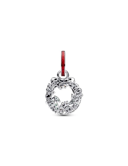 Charm en plata de ley “Corona Navideña Doble Colgante” – Colección Moments