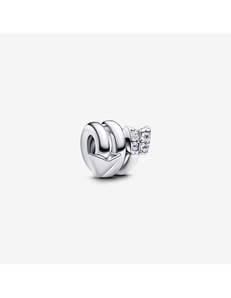 Charm Flecha Retorcida de Pandora en Plata de Ley con Circonitas Cúbicas