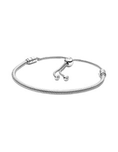 SNAKE CHAIN STERLING SILVER BRACELET WITH CLEAR CUBIC ZIRCONIA 2