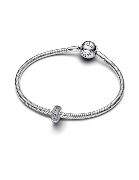 Clip Pavé en plata de ley con circonitas – centro de brillo para tu pulsera