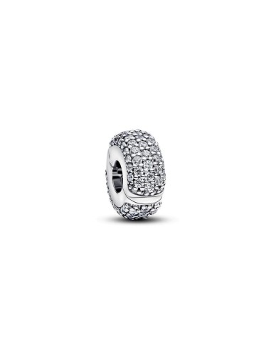 Clip Pavé en plata de ley con circonitas – centro de brillo para tu pulsera