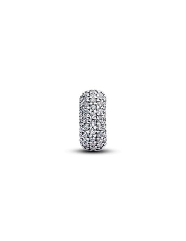 Clip Pavé en plata de ley con circonitas – centro de brillo para tu pulsera