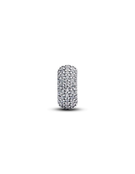 Clip Pavé en plata de ley con circonitas – centro de brillo para tu pulsera