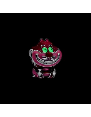 Charm Gato de Cheshire Disney en plata de ley – esmalte brillante y ojos fosforescentes