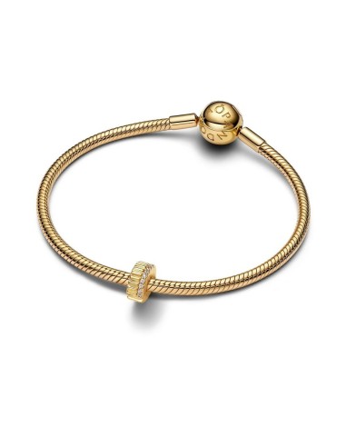 Clip Ribeteado con baño electrolítico de oro 14 k con circonitas – funcional y brillante
