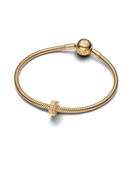 Clip Ribeteado con baño electrolítico de oro 14 k con circonitas – funcional y brillante