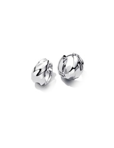 Pendientes de Aro Pequeños Ondulados en Plata de Ley – Pandora Moments 2