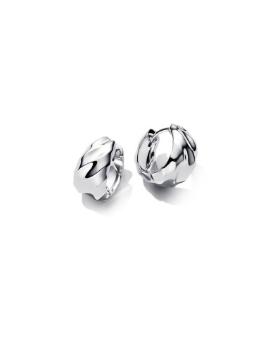 Pendientes de Aro Pequeños Ondulados en Plata de Ley – Pandora Moments