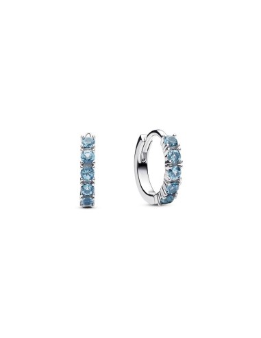 Pendientes de Aro Pavé Azul Claro en Plata de Ley – Pandora Timeless