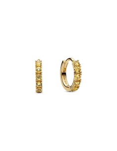 Pendientes de Aro Abrazo Amarillo con Recubrimiento en Oro de 14k – Pandora Moments 2