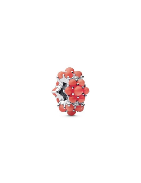 Charm Océano Color Coral en Plata de Ley con Circonitas – Pandora Moments