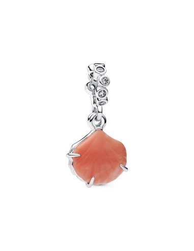 Charm Colgante Doble Concha Color Coral en Plata de Ley – Pandora Moments