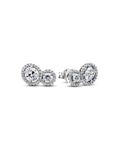 Pendientes Abrazo Halo en Plata de Ley con Circonitas | Pandora Oficial 2