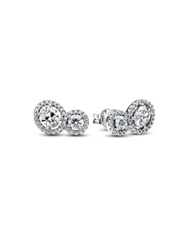 Pendientes Abrazo Halo en Plata de Ley con Circonitas | Pandora Oficial