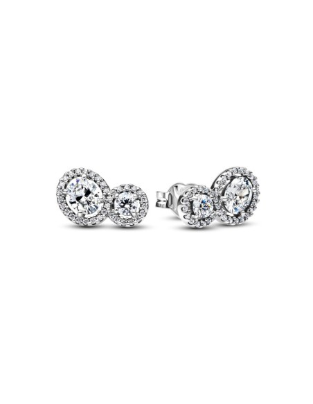 Pendientes Abrazo Halo en Plata de Ley con Circonitas | Pandora Oficial