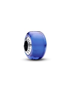 Charm Mini Cristal de Murano Azul en plata de ley