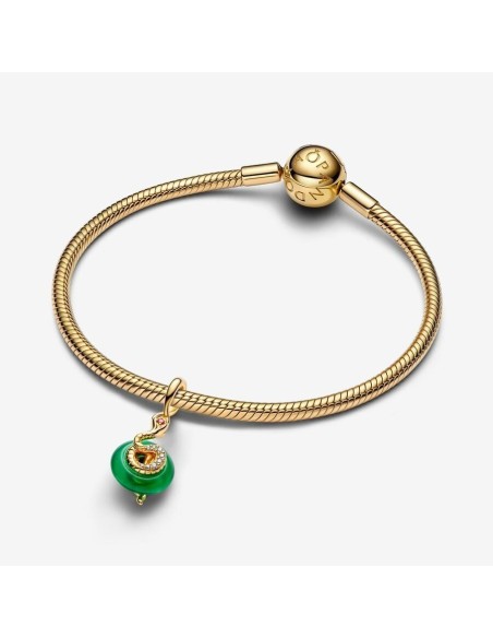 Charm Colgante Serpiente Verde de Cristal de Murano | Pandora