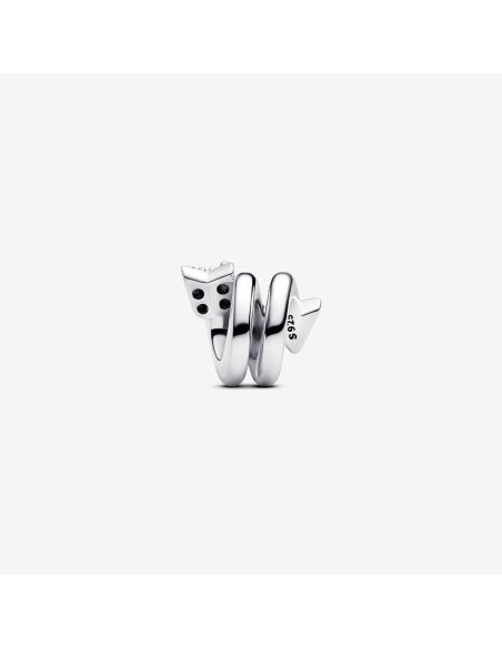 Charm Flecha Retorcida de Pandora en Plata de Ley con Circonitas Cúbicas