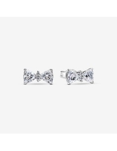 Pendientes Pandora Timeless Lazo Brillante en Plata de Ley con Circonitas Cúbicas