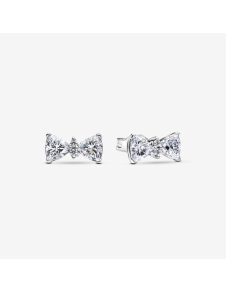 Pendientes Pandora Timeless Lazo Brillante en Plata de Ley con Circonitas Cúbicas