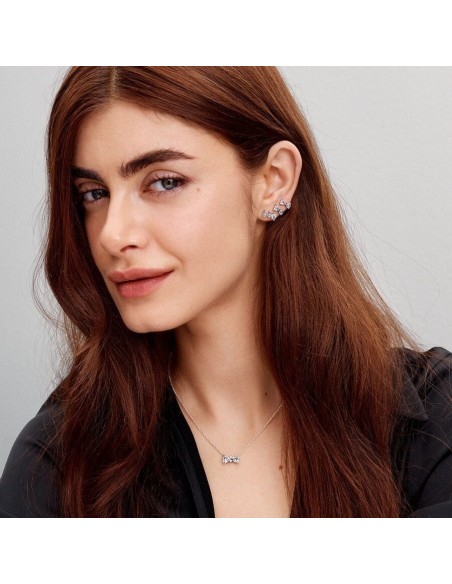 Pendientes Pandora Timeless Lazo Brillante en Plata de Ley con Circonitas Cúbicas