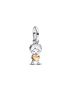 Charm Colgante en plata de ley y con un recubrimiento en oro de 14k Niño Feliz | Pandora Oficial 2