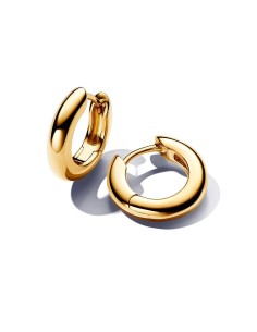 Pendientes de aro con un recubrimiento en oro de 14k Redondos​ 2
