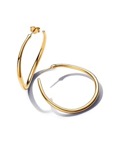 Pendientes de aro abierto de 42 mm con un recubrimiento en oro de 14k Forma Orgánica 2