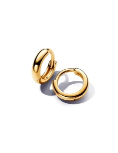 Pendientes de aro con un recubrimiento en oro de 14k Redondos Abrazo ​ 2
