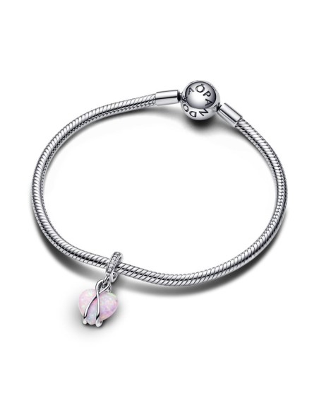 Charm Colgante en plata de ley Corazón Opalescente Mamá​