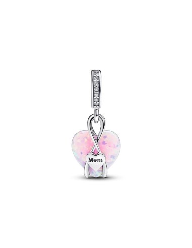 Charm Colgante en plata de ley Corazón Opalescente Mamá​