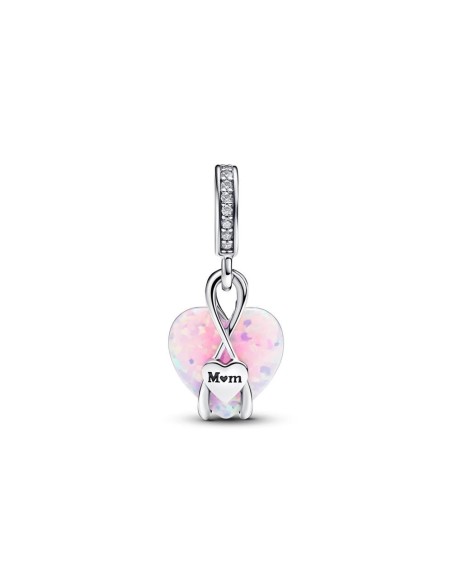 Charm Colgante en plata de ley Corazón Opalescente Mamá​