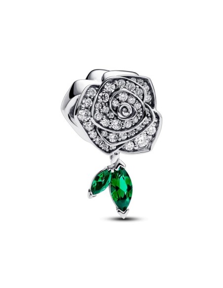 Charm en plata de ley Rosa Floreciendo Brillante