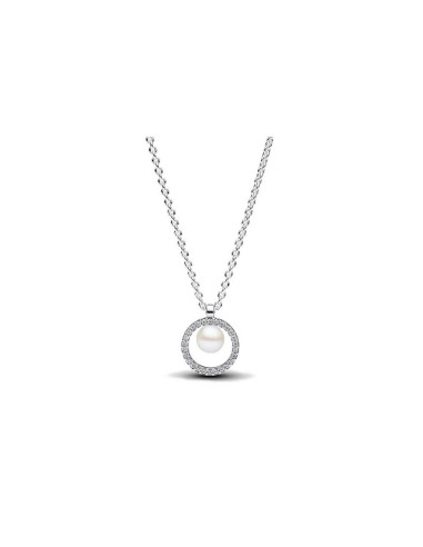 Collar Pandora en plata de ley Perla Cultivada de Agua Dulce y Pavé