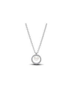 Collar Pandora en plata de ley Perla Cultivada de Agua Dulce y Pavé 2